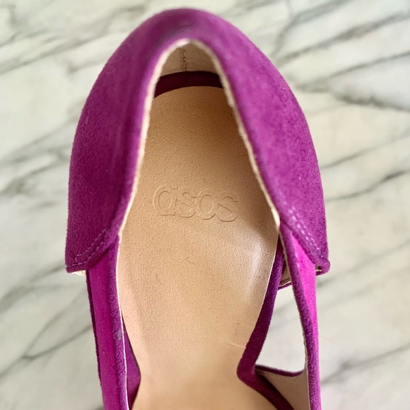 Magenta Suede Pumps - Picture 6 of 7